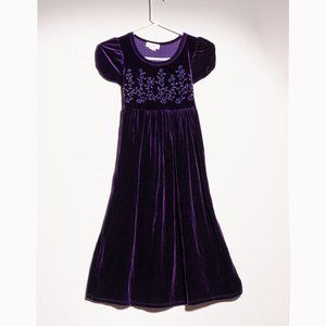 Velvet Purple Holiday Dress - Girls Size 8